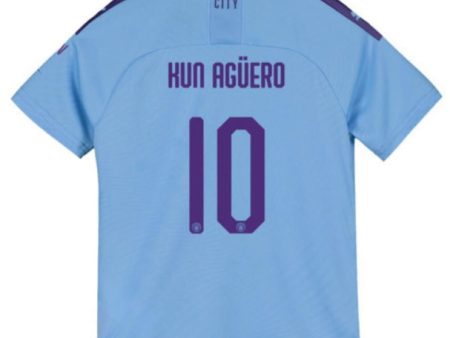 Manchester City Kun Aguero Kids 19 20 Club Font Home Jersey For Sale