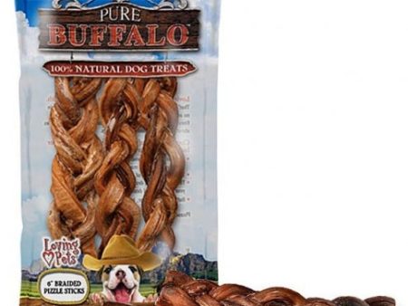 Pure Buffalo Braided Bully Sticks Dog Treats Online now