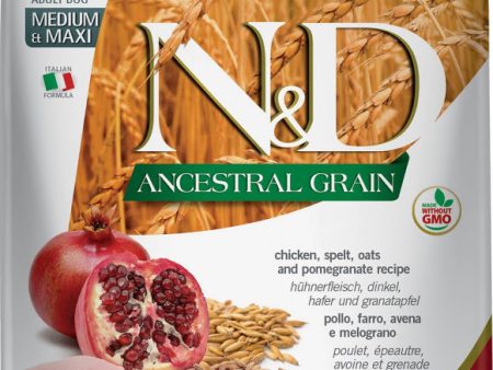 Farmina N&D Natural and Delicious Ancestral Grain Medium & Maxi Chicken & Pomegranate Adult Dry Dog Food For Cheap