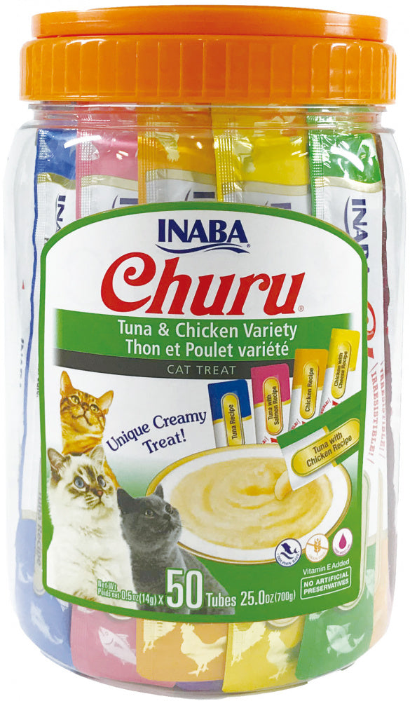 Inaba Churu Tuna & Chicken Puree Cat Treat Variety Pack Supply