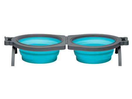 Loving Pets Blue Bella Roma Travel Double Diner Bowl Online Hot Sale