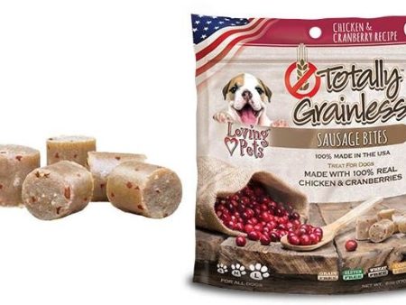 Loving Pets Totally Grainless Grain Free Chicken and Cranberry Recipe Sausage Bites Dog Treats Online Sale